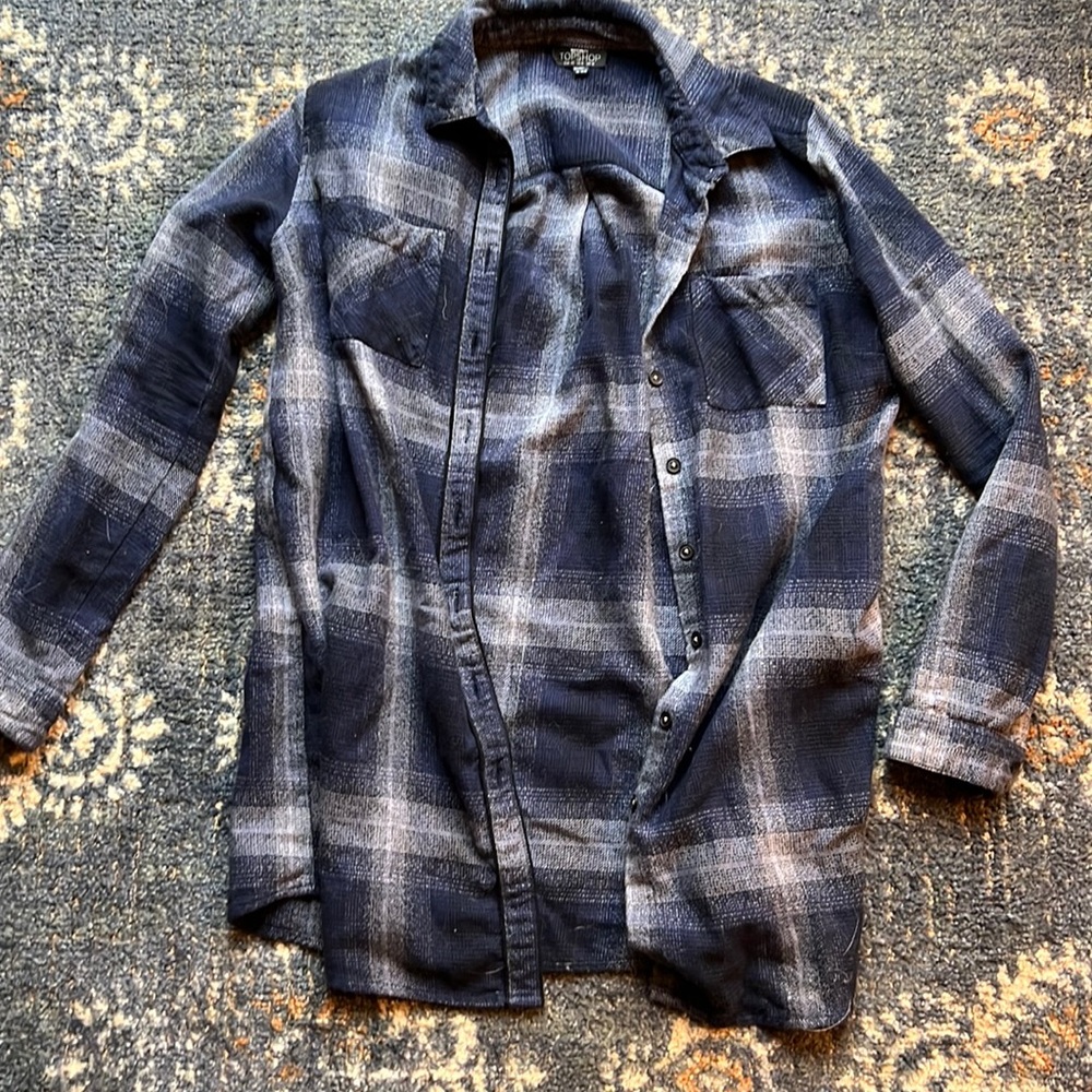 NWOT Topshop maternity flannel button down